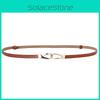 Dress Leather Belt Womens Alloy Clasp Smooth Fashion Formal Wear Decoration