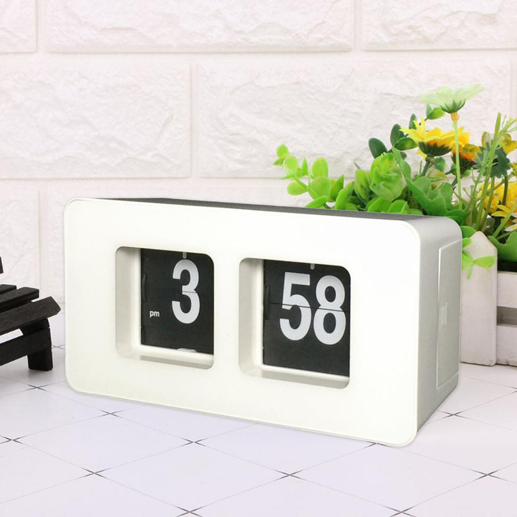 Classic Retro Vintage Auto Flip Clock Internal Gear Operated for Bedroom Home Decoration Digital Auto Flip Down Desk Table Clock