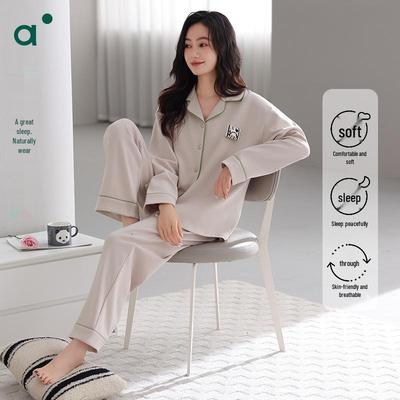 Ultra-Soft Xinjiang Cotton Women's Pajama Set - Long Sleeve, Pure Cotton, Perfect for Spring & Autumn Relaxation