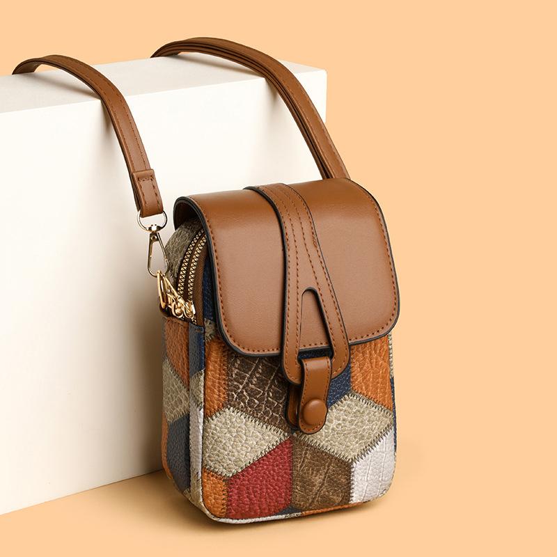 

New Fashi Multifunctial Lightweight Printed Shoulder Bag Phe Storage Bag Women Plaid Retro Crossbody Purse