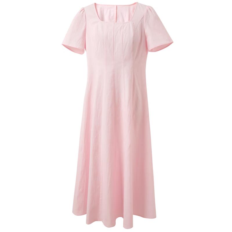 Plus Size Square Neck Puff Sleeve A-line Dress L