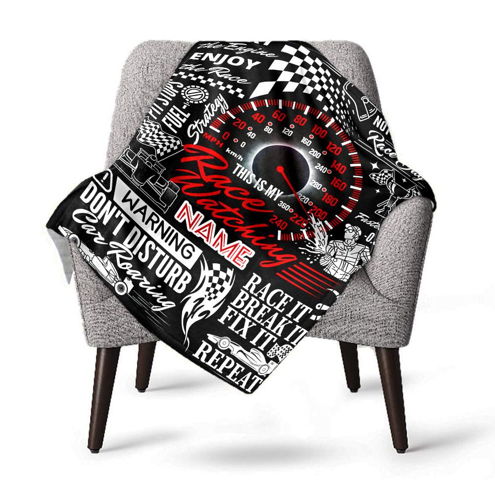 Race Watching Name Blanket Comfortable Soft Lightweight Multipurpose Blanket For Picnics Sofas Offices Beds Living Rooms Perfect Gift For Friends And