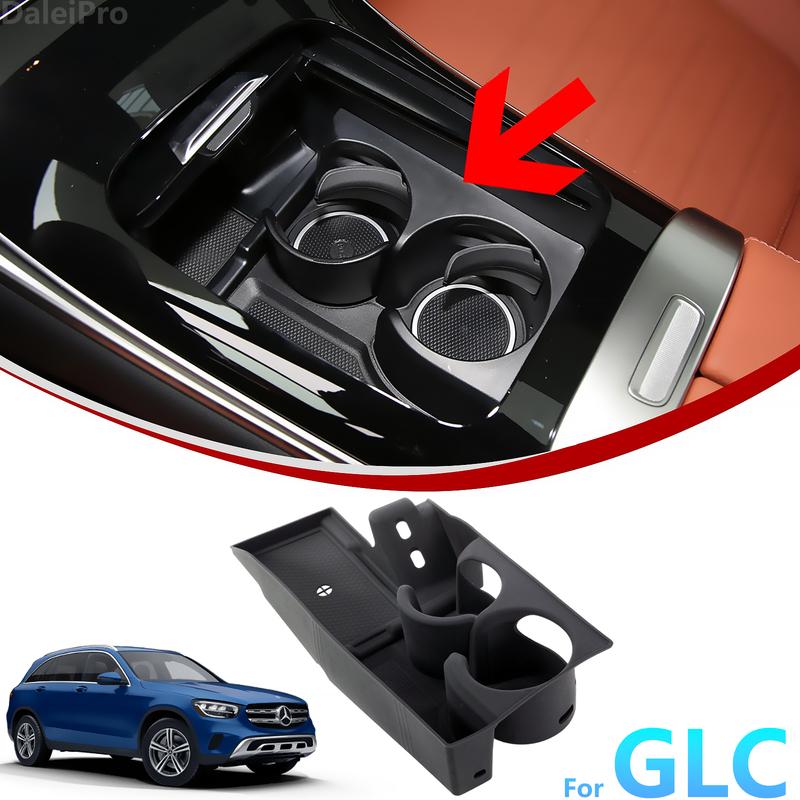 For Mercedes-Benz GLC 2023 2024 2025 X254 Armrest Storage Box Silicone Center Console Tray Cup Holder Modification Accessories