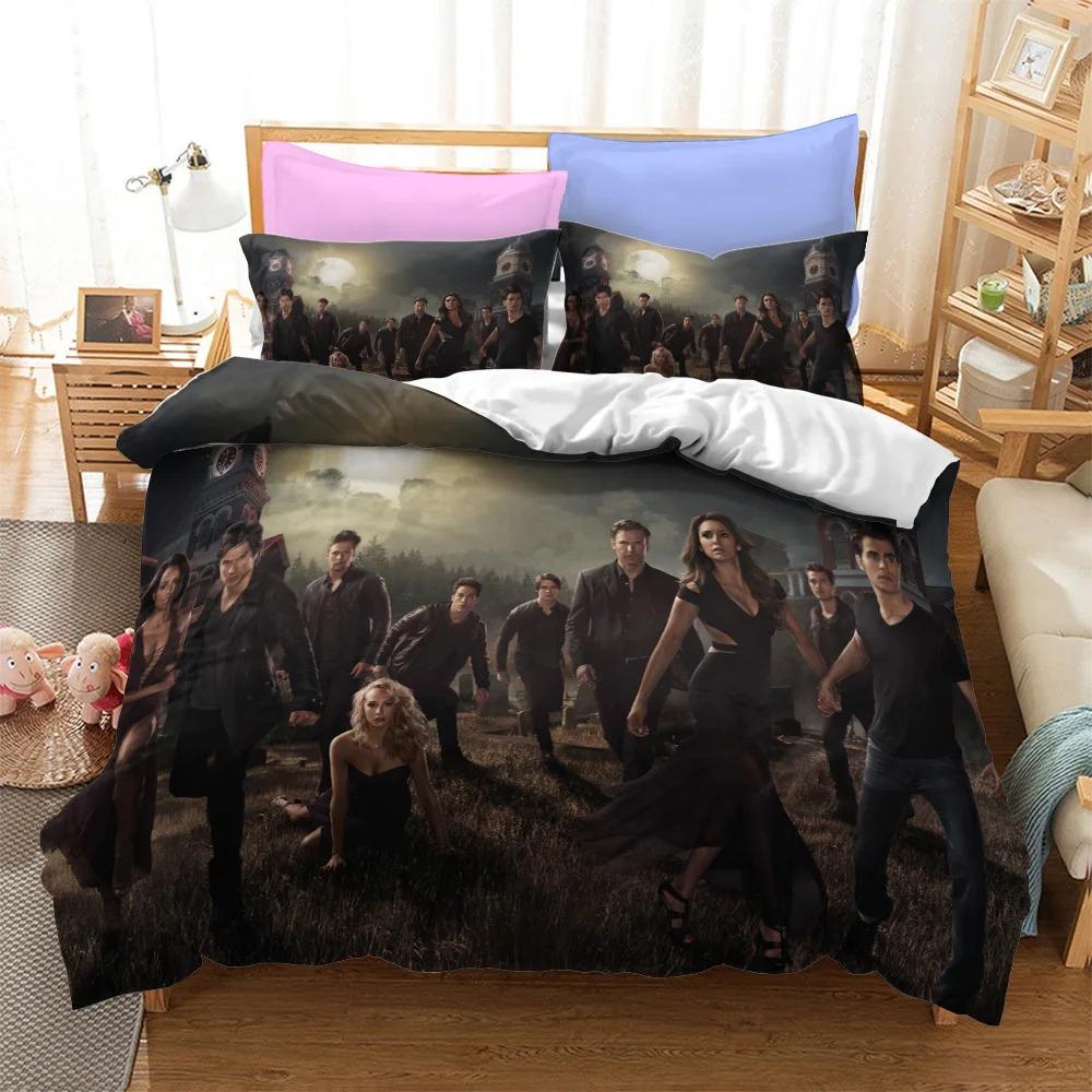 3D Printe The Vampire Diaries Duvet Cover Pillowcase Bedding Set Boys Girls Single/Double/Queen Size Bed Kids Adult 3piece Set