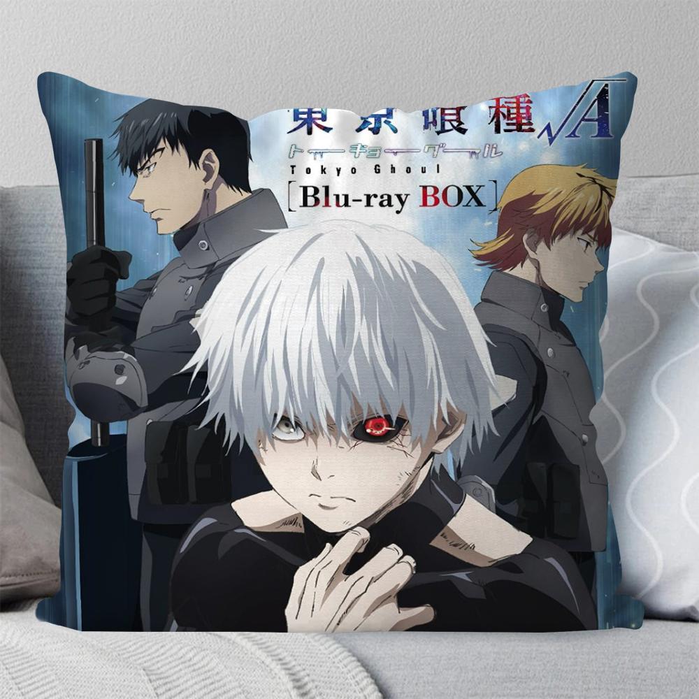 Bilibili Tokyo Ghoul Anime Pillow Case Square Pillow Bedroom Sofa Leisure Comfort Cushion Car Living Room Home Decoration 40X40