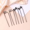 2Pcs Vintage Ancient Style  Flower U-Shaped Hairpin Temperament Bow Hair Sticks Fairy Retro Hair Accessories Girl Gifts