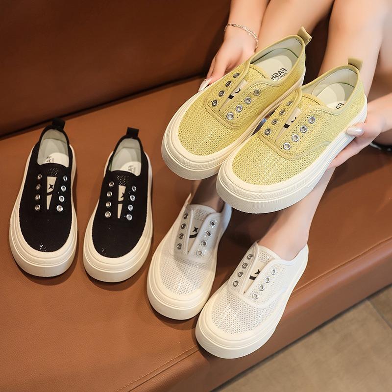 Summer personalized platform canvas shoes student versatile canvas shoes women's casual white shoes