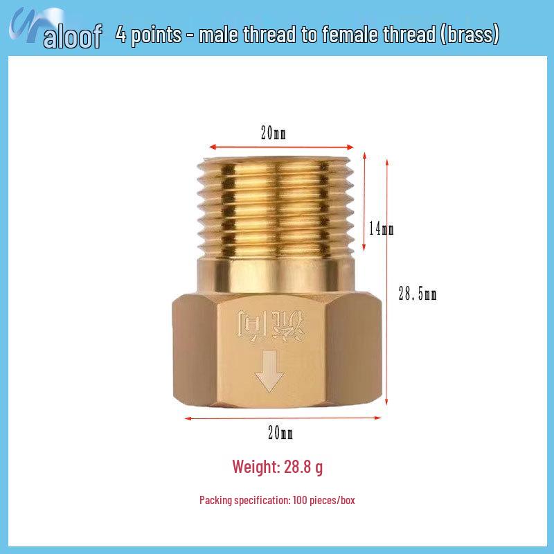 Copper 4-Point One-Way Water Check Valve for Heaters and Toilets