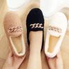 A Piece of Piled and Thickened Beanie Shoes, Women's Lazy Home Shoes with One Foot, Warm Flat-bottomed Fluffy Cotton Shoes
