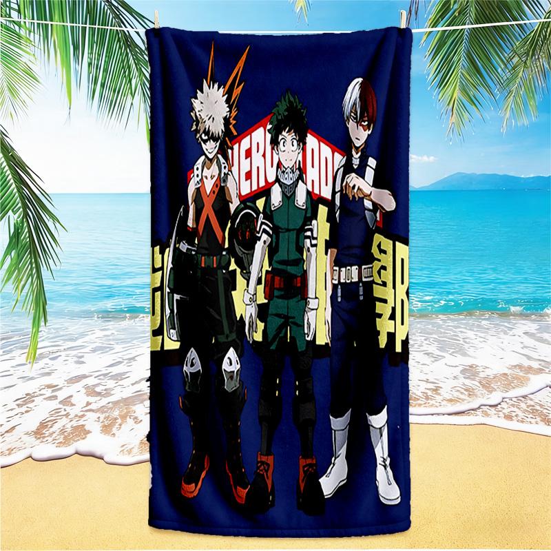 1pc Two Heroes Hero Academia beach towel,quick drying absorbent beach towel,outdoor sports swimming beach towel,Soft and comfortable Y7226