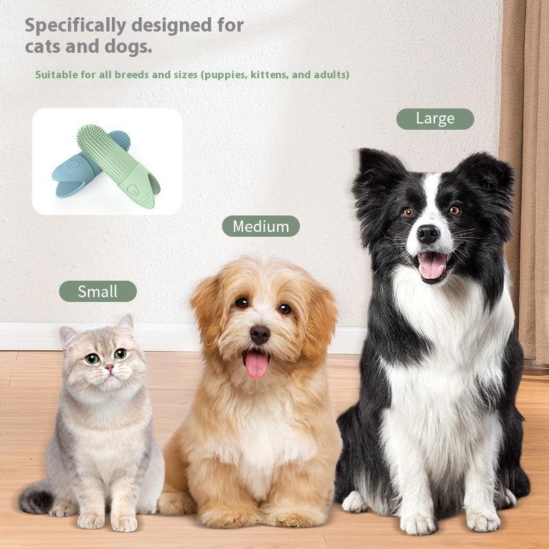 Silicone Pet Dog Cat 360Celsiusleaning Finger Toothbrush Oral Cleaning Finger Cots Toothbrush Pet Dental Care Cleaning Supplies