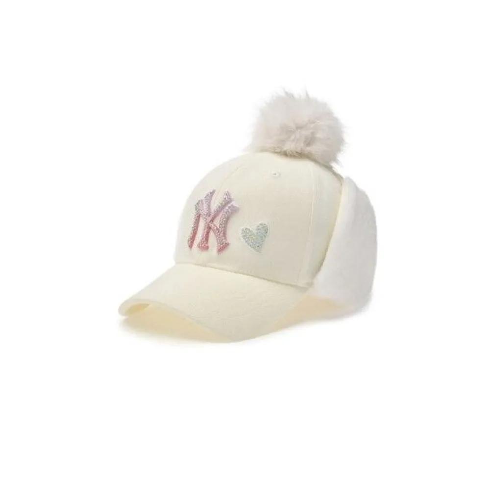 

[MLB] M Cap IQC 7FWM44046-50CRS Basic Stone Logo Pom-Pom Earflap Cap New York Yankees F2