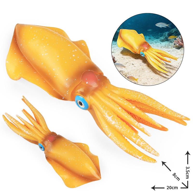 Children's Marine Life Model Toys: Squid, Mako Shark, Flying Fish, Greenfin Tuna
