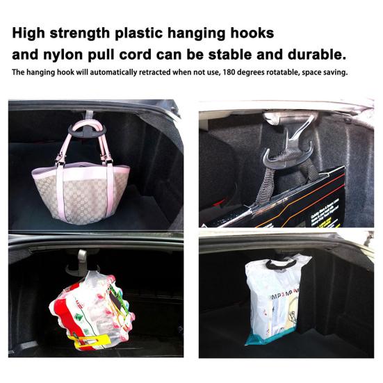 Zatahovací držák háčku na zavazadla do kufru auta