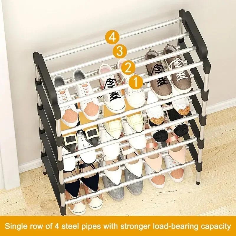 3-8Floor Simple Shoe Rack Multi Layer Dustproof Household Doorstep Shoe Cabinet Storage Space Saving Assembly Of Small Shoe Rack