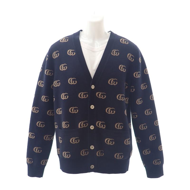 GUCCI  660285_XKB3T_4037 M cardigan Navy cashmere mens