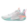Li Ning Crianças Wind Shadow 2.0 Tecido Moda Simples Confortável Cano Baixo Sapatos de Basquete Masculino sapatos de basquete Branco Azul YKBU072-8