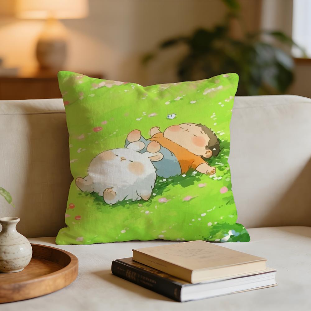 Cute handdrawn panda Cushion Cover Short plush pillowcase for bed sofa carwashable