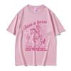 Save A Horse Ride A Cowgirl Print T Shirt Unisex Women Retro Aesthetic Fashion Tshirts Casual Oversized Cotton Tshirt Streetwear