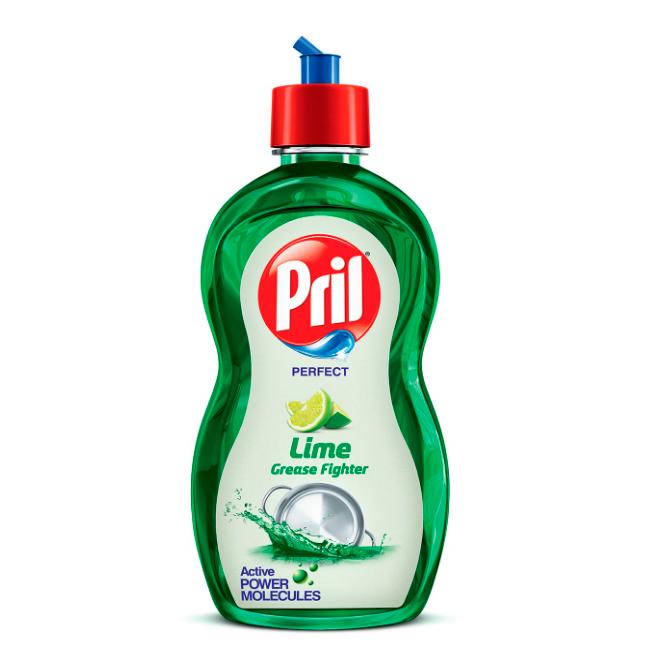 Pril Lime Grease Fighter Liquid Dishwashing Gel, With Active Power Molecules That Removes Grime with Ease, Zero 225ml