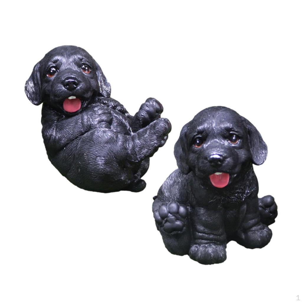 Animal Sculpture Dog Statue Gift Home Decor Resin Puppy Figurine Ornament for Desktop Cabinet Living