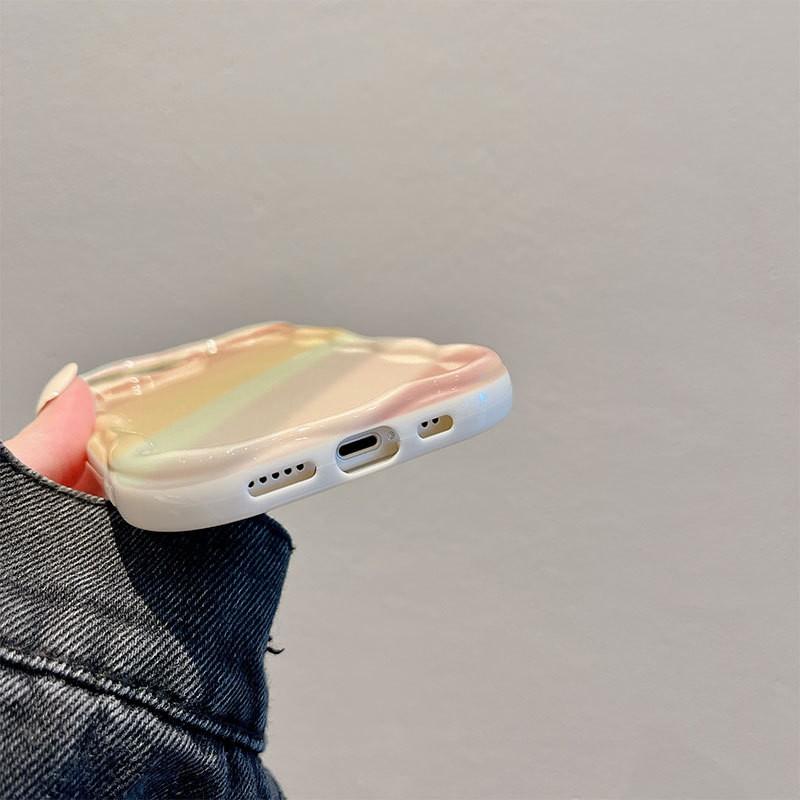 Shockproof Air Cushion Phone Case With Lanyard IPhone 17 Pro Max Full Coverage Silicone Cover Cute Cartoon Design In Cream