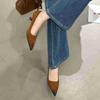 2025 autumn new suede high heels women's commuter professional shoes pointed polish old light mouth stiletto single shoes