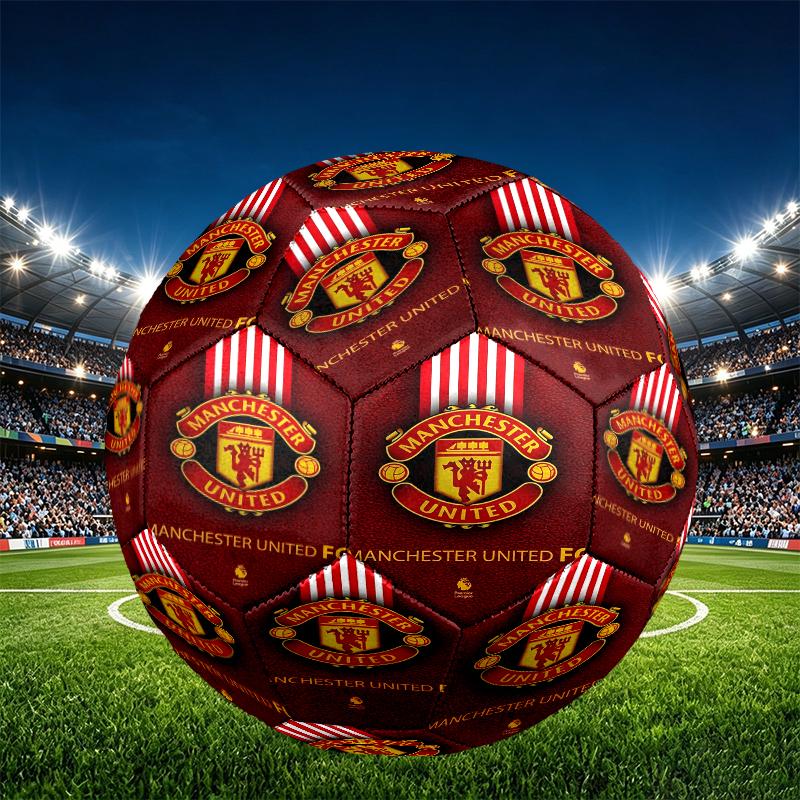 Manchester United F.C Print Size 5 Soccer Ball, PU Wear Resistant Football for Match Training and Daily Practice, Birthday Gift for Soccer Fans