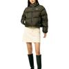 Lee Logo Embroidered Stand Collar Korean Style Short Zipper Down Jacket Women outerwear LE2304DP60BR