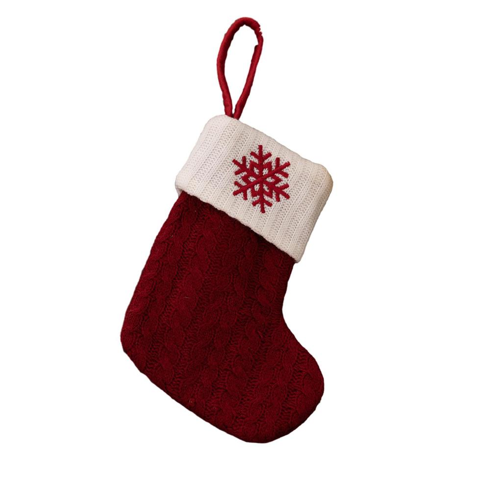 High Quality Christmas Stocking Socks Christmas Tree Decorating Hanging Knitted Knitting Ornament Red Stocking