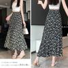 Pleated Solid Floral Long High Relaxed Elastic Everyday [CCGGOWMM] Women's Skirt, Color, Print, Skirt, Lined, Waist, Simple, Slimming, Fit, Waist,