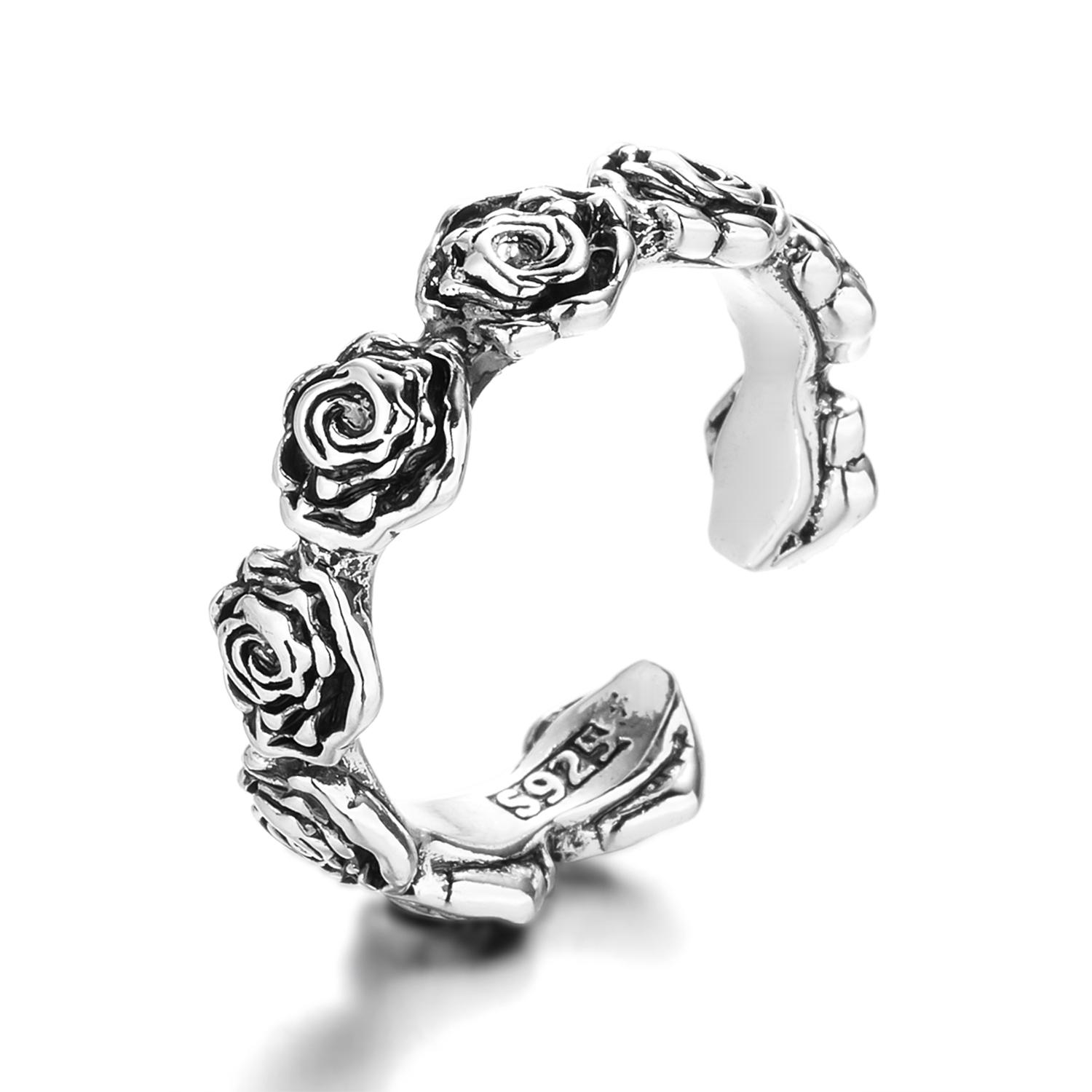 

2023 New Design Rose Opening Ring for Women Men Vintage Y2K Wreath Aesthetic Metal Rings Statement Party Jewelry Wholesale