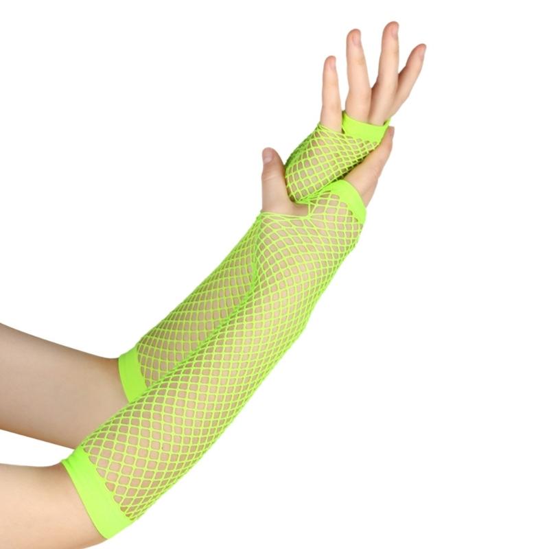Fishnet Arm Gloves Women Fingerless Gloves Sexy Club Arm Sleeves Party Handwear Fishnet Gloves Music Festival Gloves