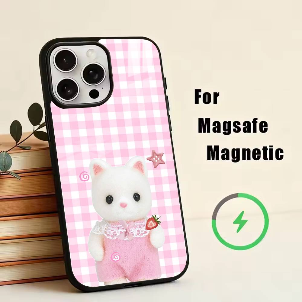 Cute Flower Lop Rabbit  Phone Case For iPhone17,16,15,14,13,12,11 Plus,Pro Magnetic with Magsafe Wireless Charging