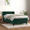 Exclusive House - Slatted Bed Base and Mattress Dark Green 80x200 Cm Velvet