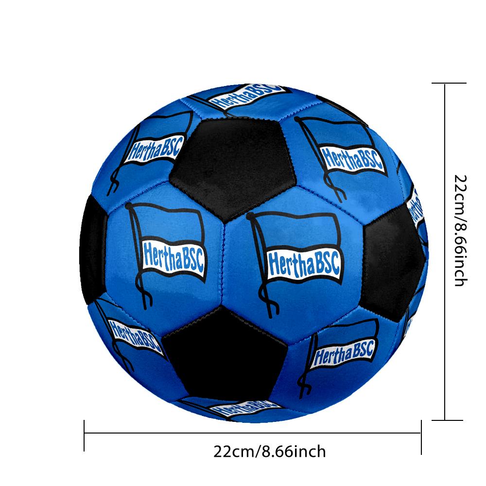 SIZE 5 Hertha BSC Soccer Ball Colorful All Ages Machine Stitched PVC Competition Ready Durable High-Bounce