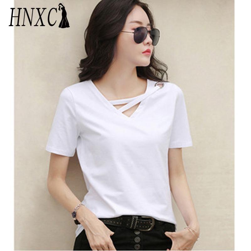 

HNXC Женские модные повседневные блузки и рубашки с принтом однотонного цвета, с коротким рукавом и V-образным вырезом XXXL
