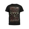European Sizes Vintage Inspired Black T-Shirt with Graphic Design - Features Retro Rectangular Border with Stylized Red and Gold 'WAYLON' Font,