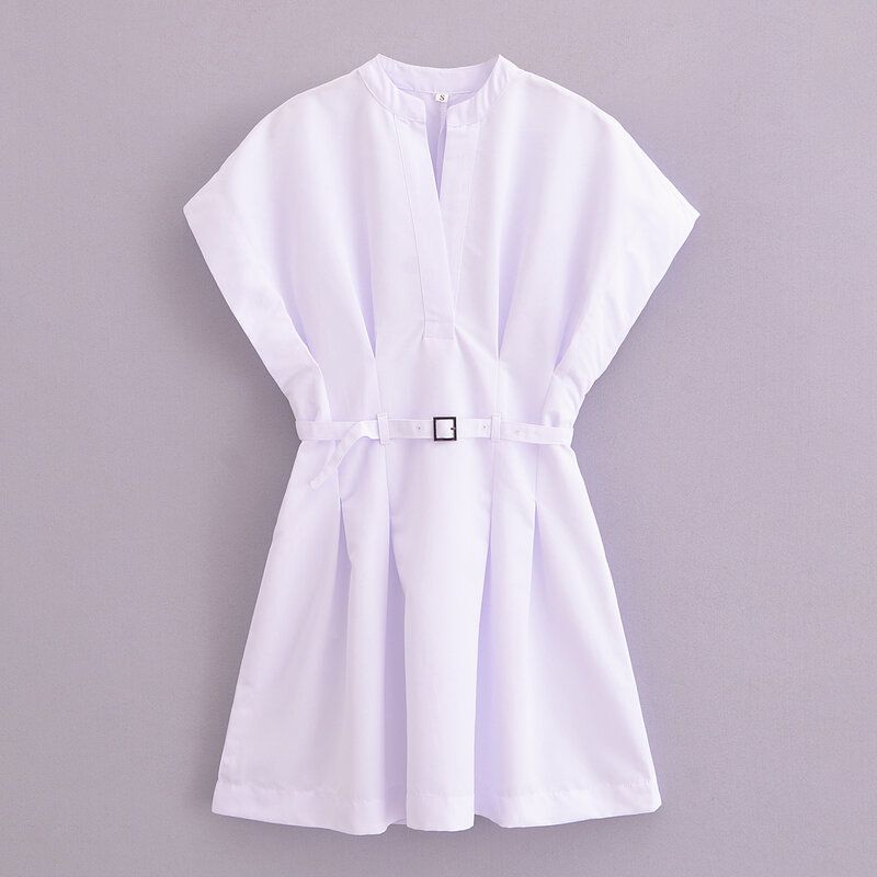 Fashion Style 2024 Summer New Women's Clothing Stylish Easiest for Match Pleated Waist Short Dress 8761298