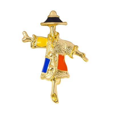Vintage Pastoral Cartoon Enamel Scarecrow Brooches for Women Man Unisex Trendy Casual Alloy Beauty Brooch Pins Party Gifts