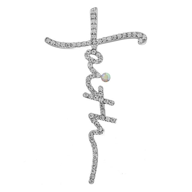 

Новая брошь со стразами Cross Faith унисекс для женщин и мужчин, модные украшения, 2 цвета в наличии, новый дизайн, аксессуары