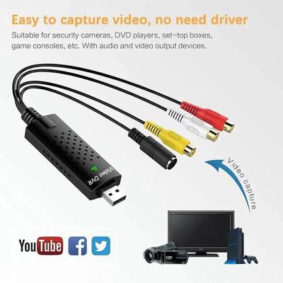 USB 2.0 Video Audio Converter Capture Card Easy Cap TV DVD VHS To Computer Adapter for DVR Digital Recording