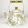 Vintage Emaille-Kessel Blumendekor 1,5L 2,5L 4,5L Eisenwasserkocher für Zuhause Küche Camping