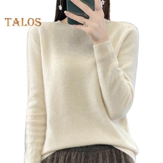 

Женский вязаный свитер с круглым вырезом, длинным рукавом, ребристой отделкой, пуловер, свитер, однотонный, свободный подол, трикотаж S бежевый