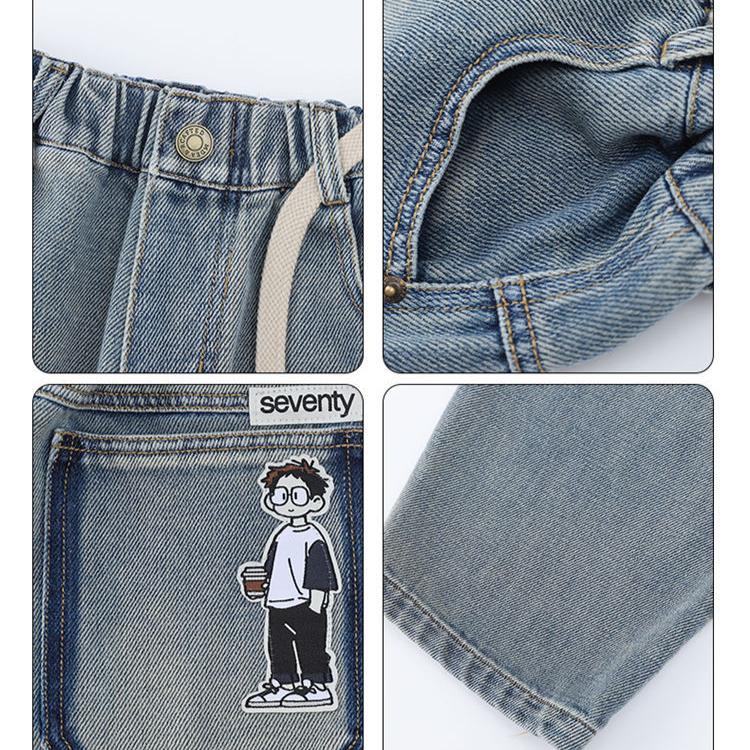 Boys' Straight Leg Jeans Spring and Autumn Loose Casual Pants Boys' and Children's Pants