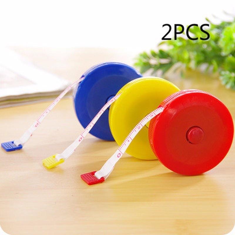 2PCS teleskopická páska Krásné plastové měřicí pravítko malé velikosti Barva náhodná