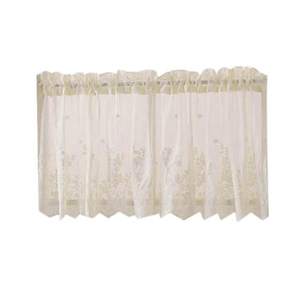

Современная кружевная жаккардовая занавеска для окна с подзором, кружевная кромка, кофейная короткая занавеска для двери шкафа, спальни, домашнего декора бежевый