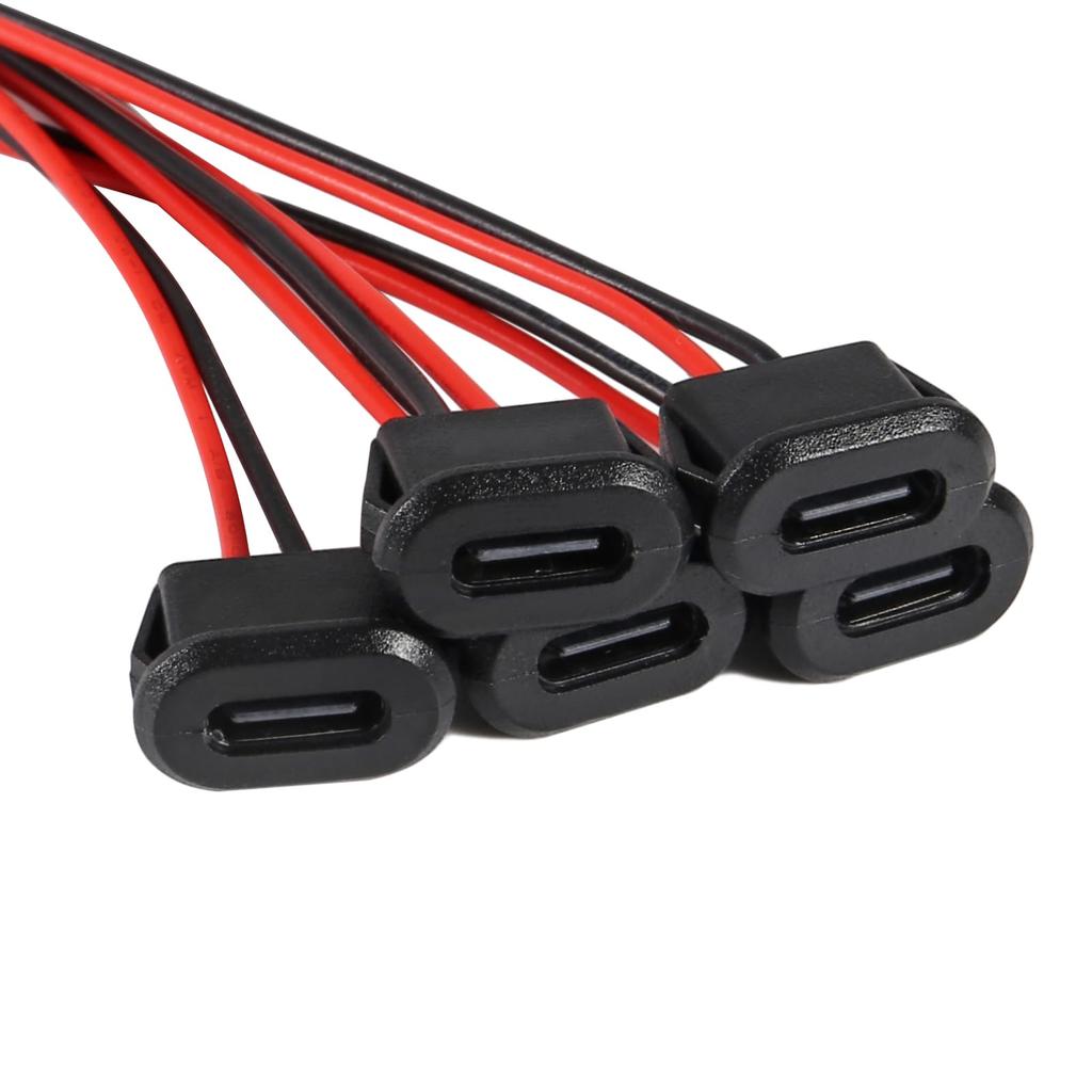 5/10/20 ks Typ-C Šasi 2kolíkový Typ-C Zásuvka Konektor Jack Samice Nabíjecí Port s Klipem na Kartu 3A USB-C Nabíjecí Zástrčka