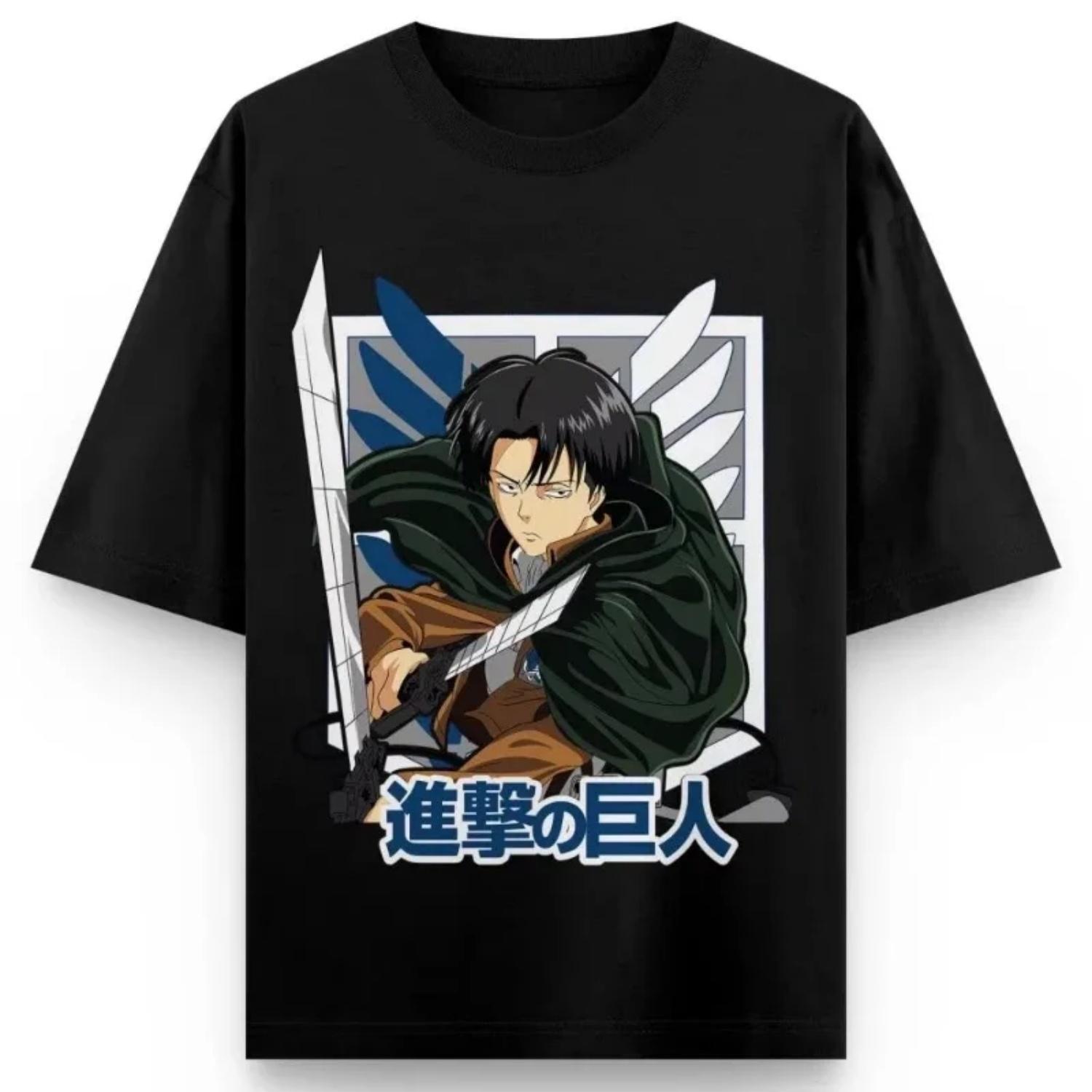 

2026 Short Sleeved Round Neck Y2k Parent-child Tshirt Men in Top & Tees Mens T-Shirt Anime Attack on Titan Eren Jaeger Printed XXXXXL чорний