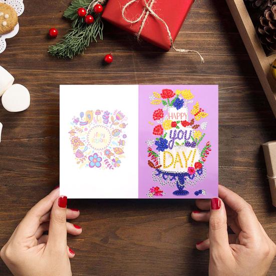 Rhinestone Painting Kit Create Stunning Handmade 5D Design Birthday Gift Multifunctional Greeting Cards